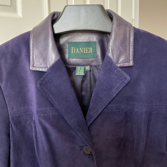 Danier Genuine Suede and Leather Purple Jacket Size Large - Picture 3 of 16